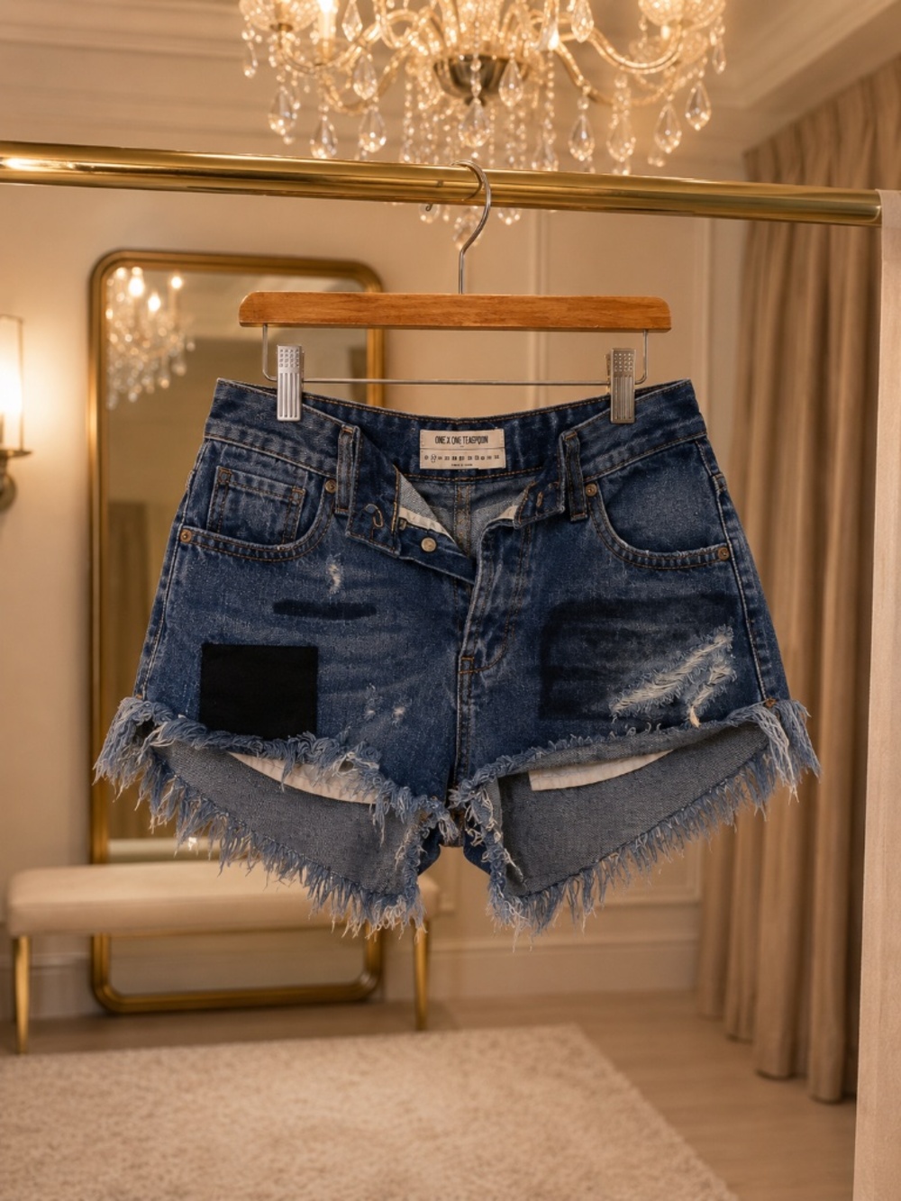 One Teaspoon Distressed Denim Cutoff Shorts Raw Hem Festival Boho 23